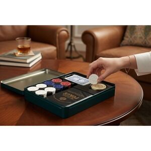 Jax Professional Poker Set Unisex OS Green NWOT 2004 Collector Tin 6061